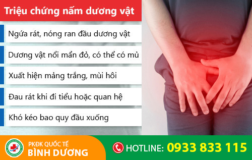 Triệu chứng nấm dương vật ở nam giới